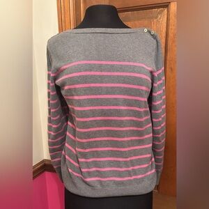 Tommy Hilfiger Gray and Pink Striped Sweater